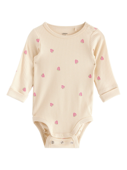 Lindex Baby Printed Bodysuit, Light Beige, Light Beige