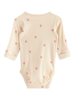 Lindex Baby Printed Bodysuit, Light Beige - view 2, Light Beige