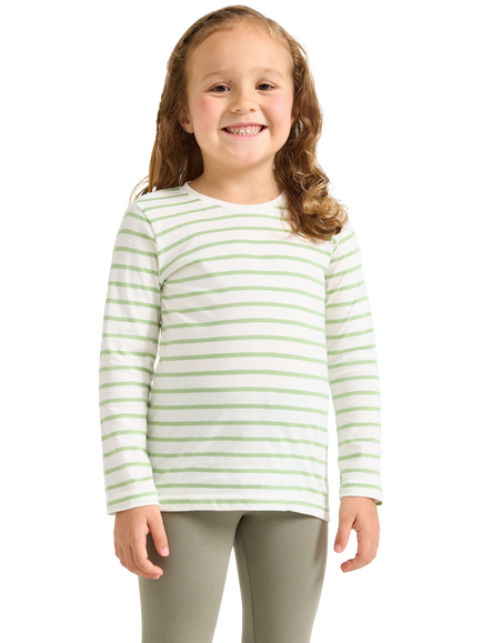 Lindex Baby Stripe Long Sleeve T-Shirt, Light Green/Multi