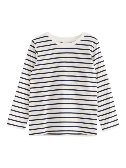 Lindex Baby Stripe Long Sleeve T-Shirt, Dark Navy/Multi