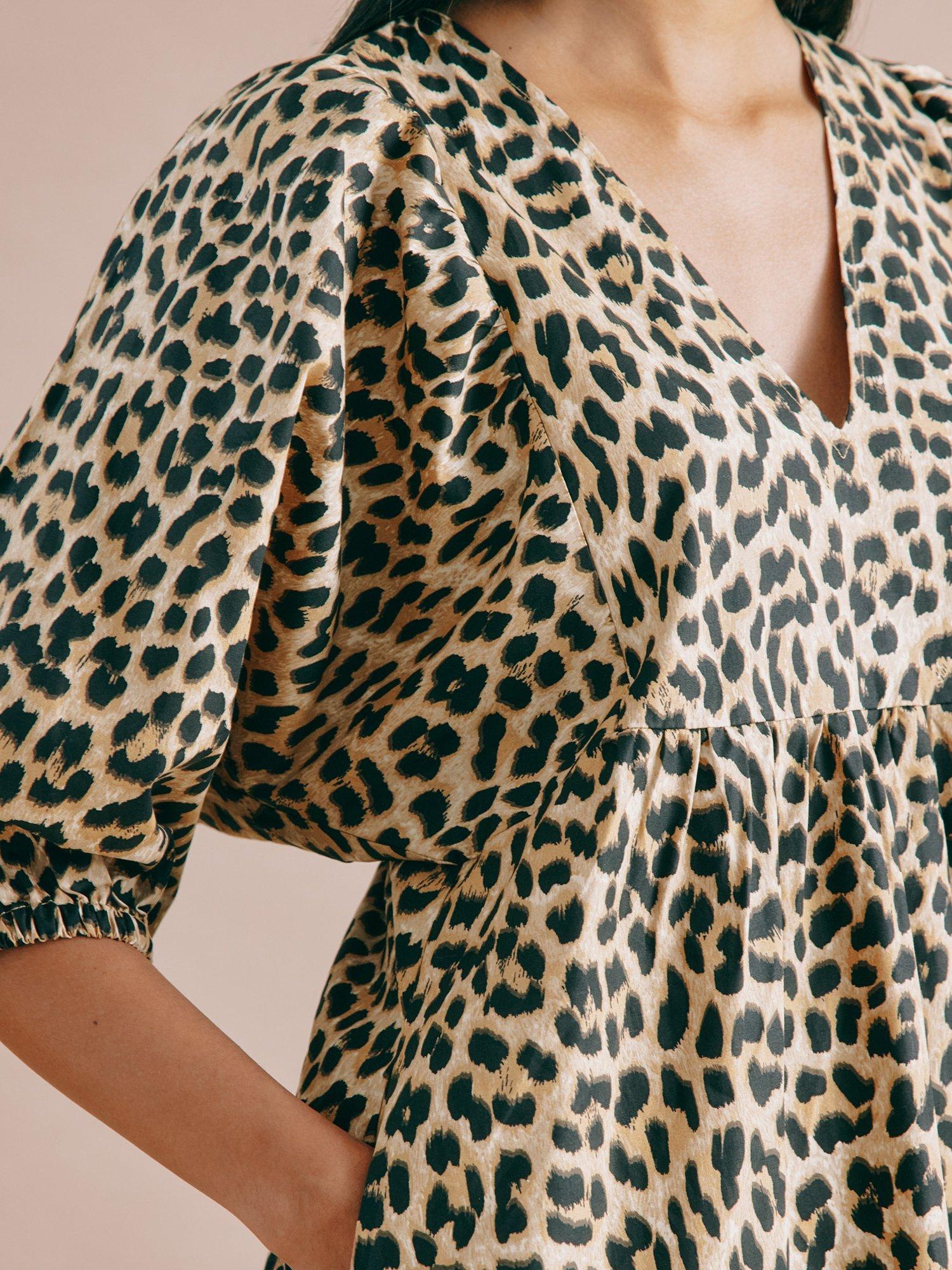 Product image 3 of 5, which shows Albaray Animal Print Pure Organic Cotton Dress, Multi, 8