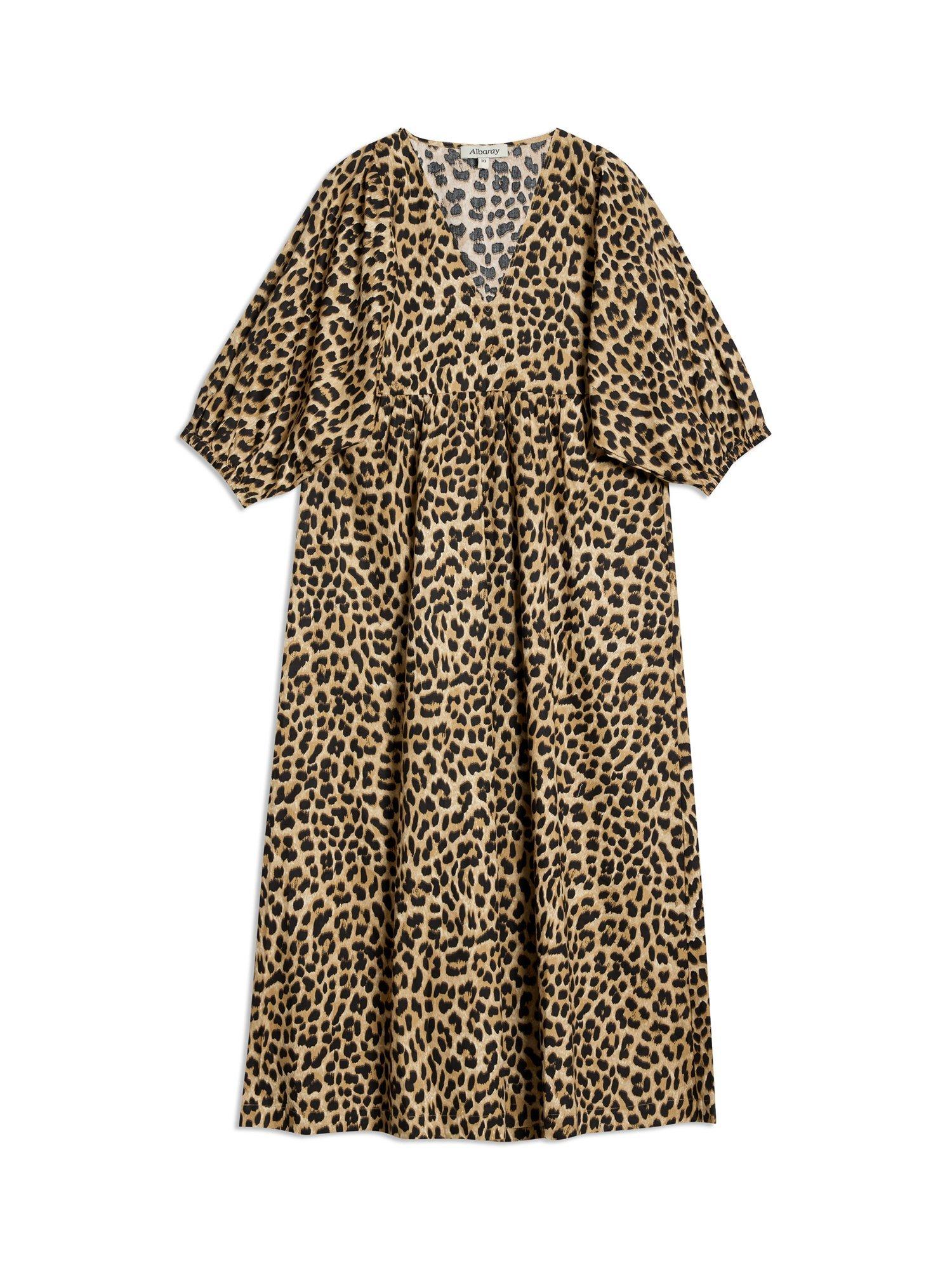 Product image 5 of 5, which shows Albaray Animal Print Pure Organic Cotton Dress, Multi, 8
