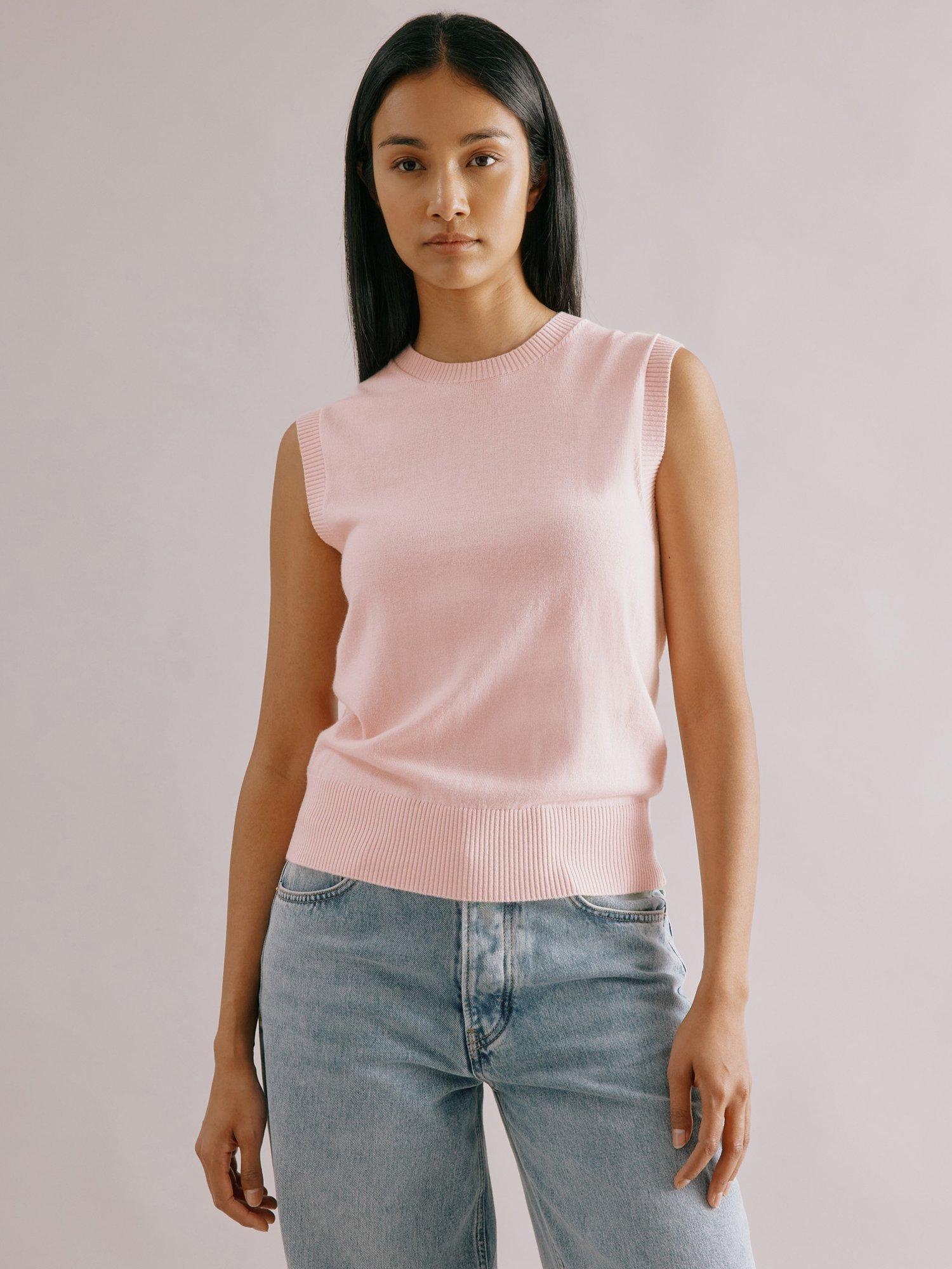 Product image 1 of 5, which shows Albaray Knit Sleeveless Tank Top, Pink, 18