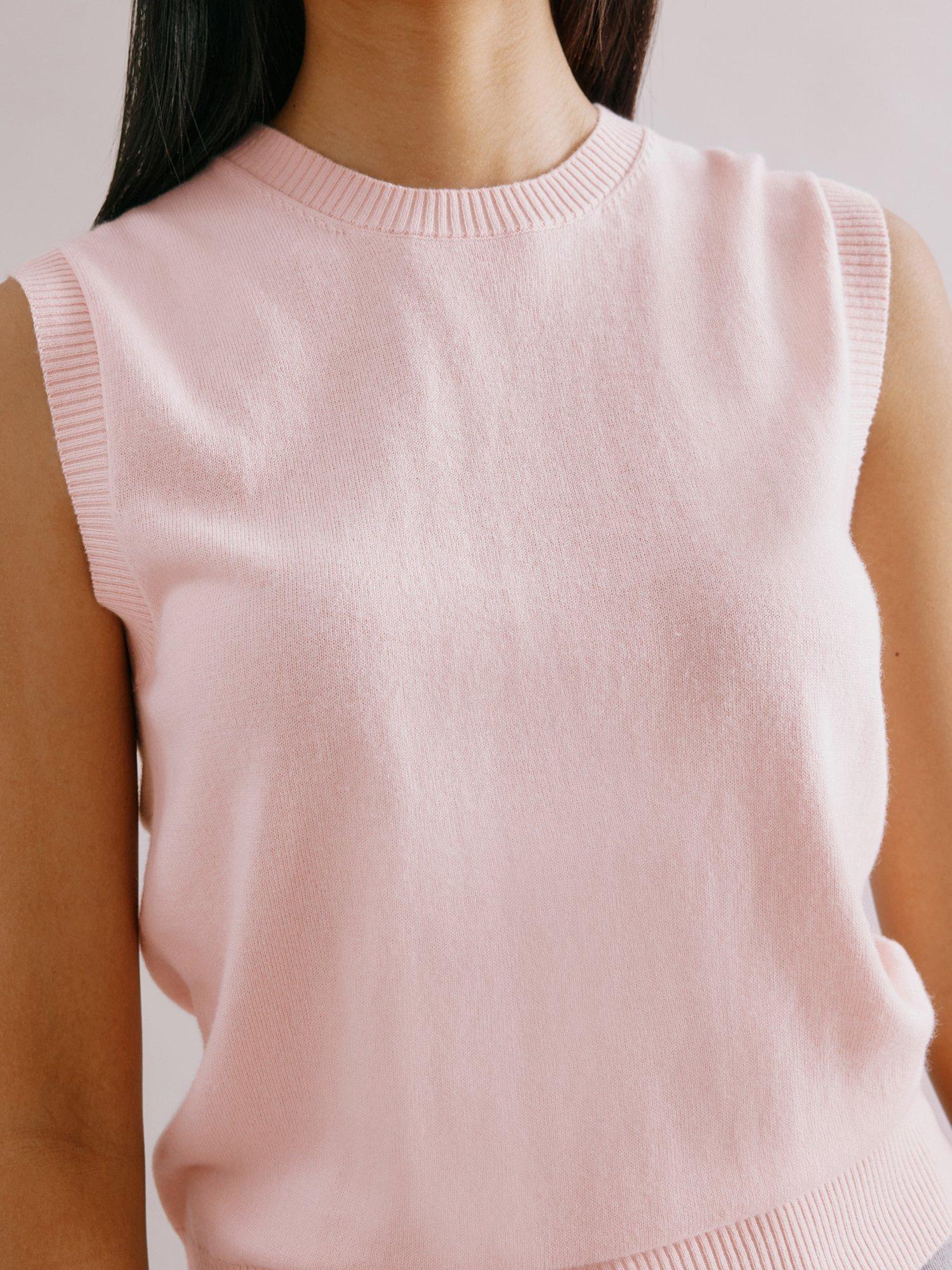 Product image 4 of 5, which shows Albaray Knit Sleeveless Tank Top, Pink, 18