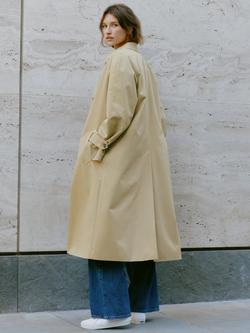 Albaray Single Breasted Organic Cotton Rich Trench Coat, Stone - view 2, Stone