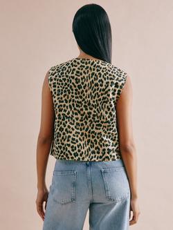 Albaray Animal Print Pure Organic Cotton Shell Top, Multi - view 2, Multi