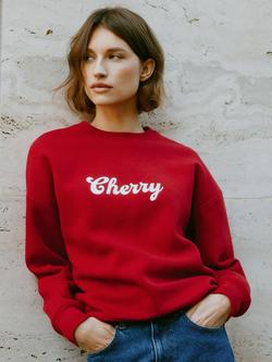 Albaray Cherry Jersey Sweatshirt, Red, Red