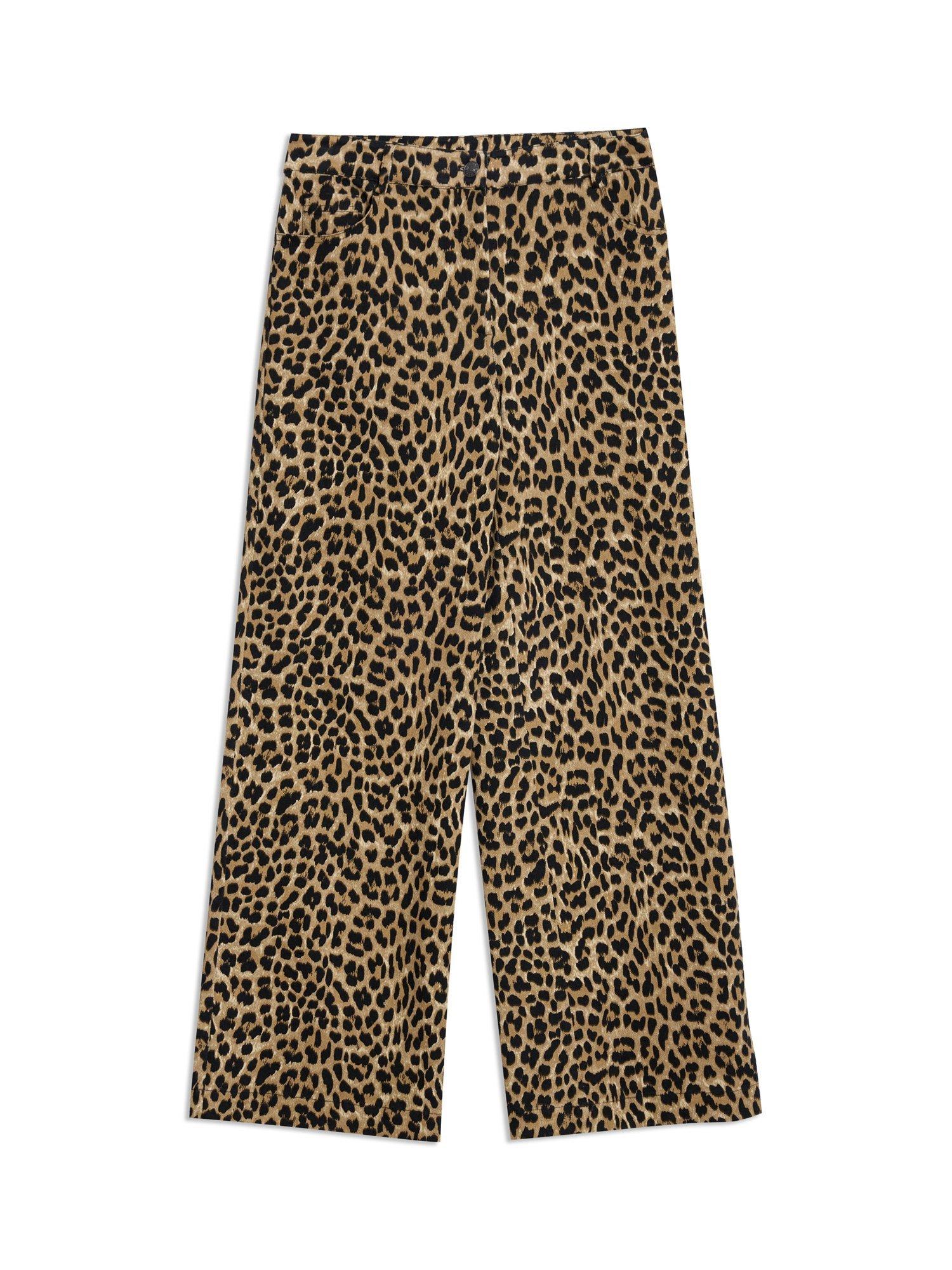 Product image 5 of 6, which shows Albaray Animal Print Organic Cotton Rich Trousers, Brown/Multi, 8