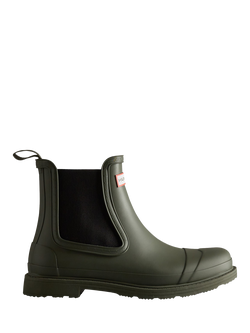Hunter Waterproof Commando Chelsea Boots, Dark Olive