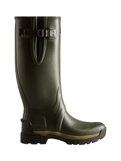 Hunter Balmoral Men's Side Adjustable Wellington Boots, Dark Olive