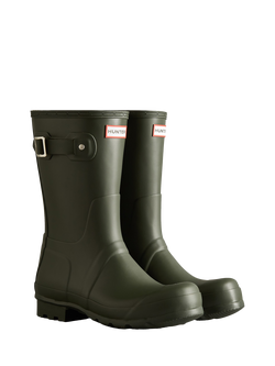 Hunter Original Short Wellington Boots - view 2, Dark Olive