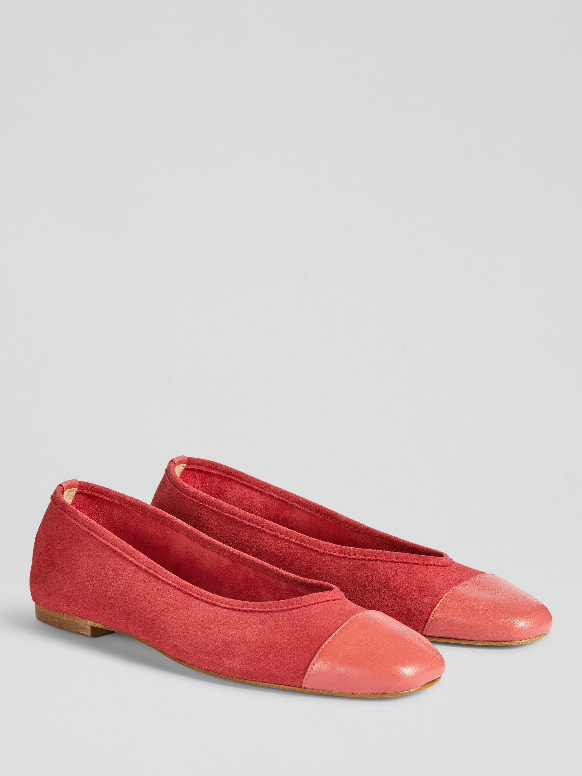 Product image 2 of 4, which shows L.K.Bennett Hanna Leather Ballerina Pumps, Red-soft Red, 2