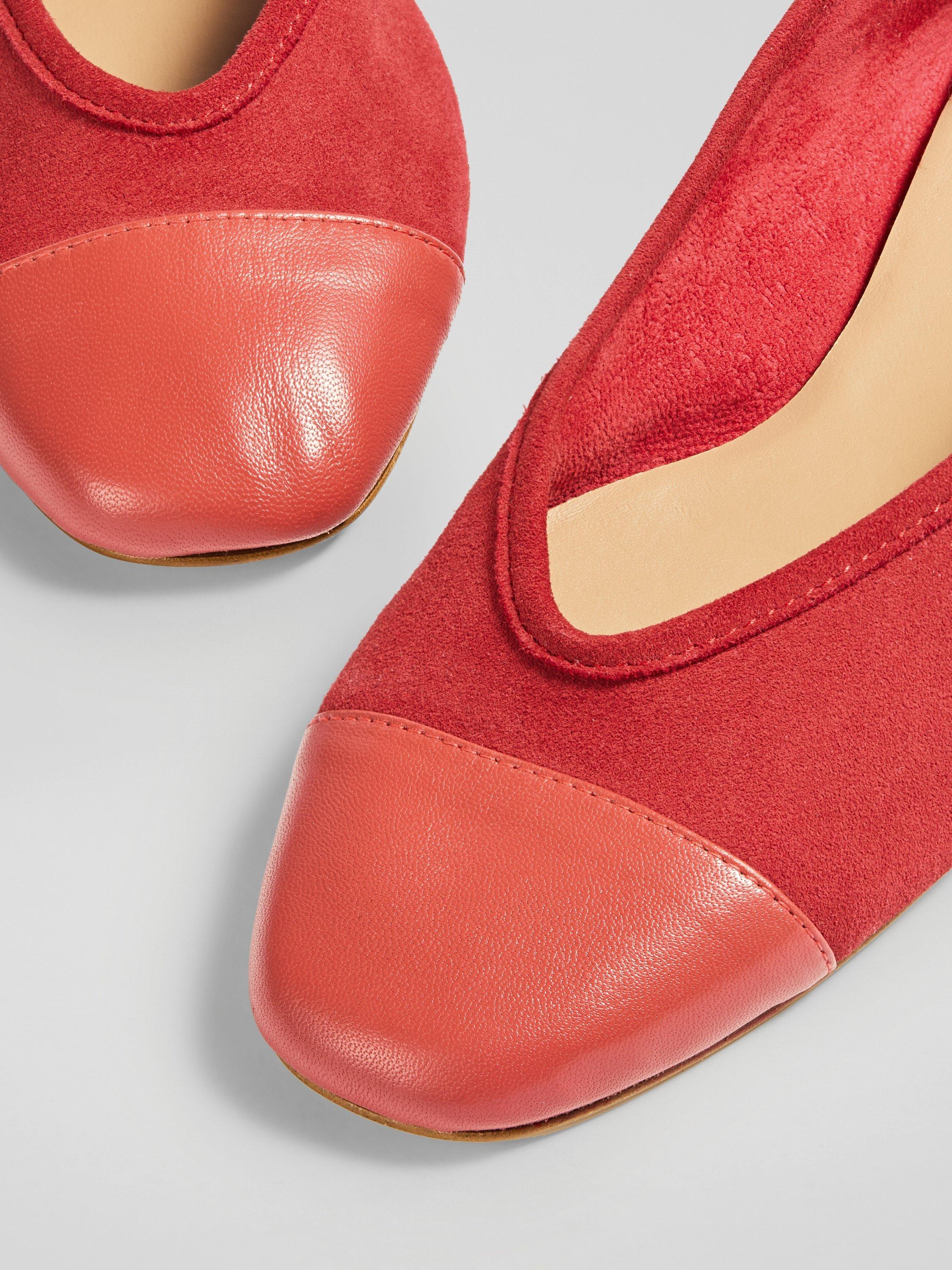 Product image 3 of 4, which shows L.K.Bennett Hanna Leather Ballerina Pumps, Red-soft Red, 2