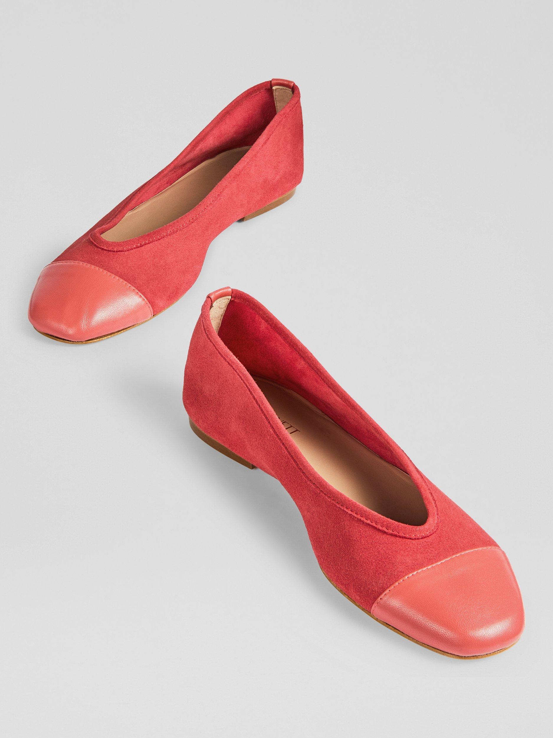 Product image 4 of 4, which shows L.K.Bennett Hanna Leather Ballerina Pumps, Red-soft Red, 2