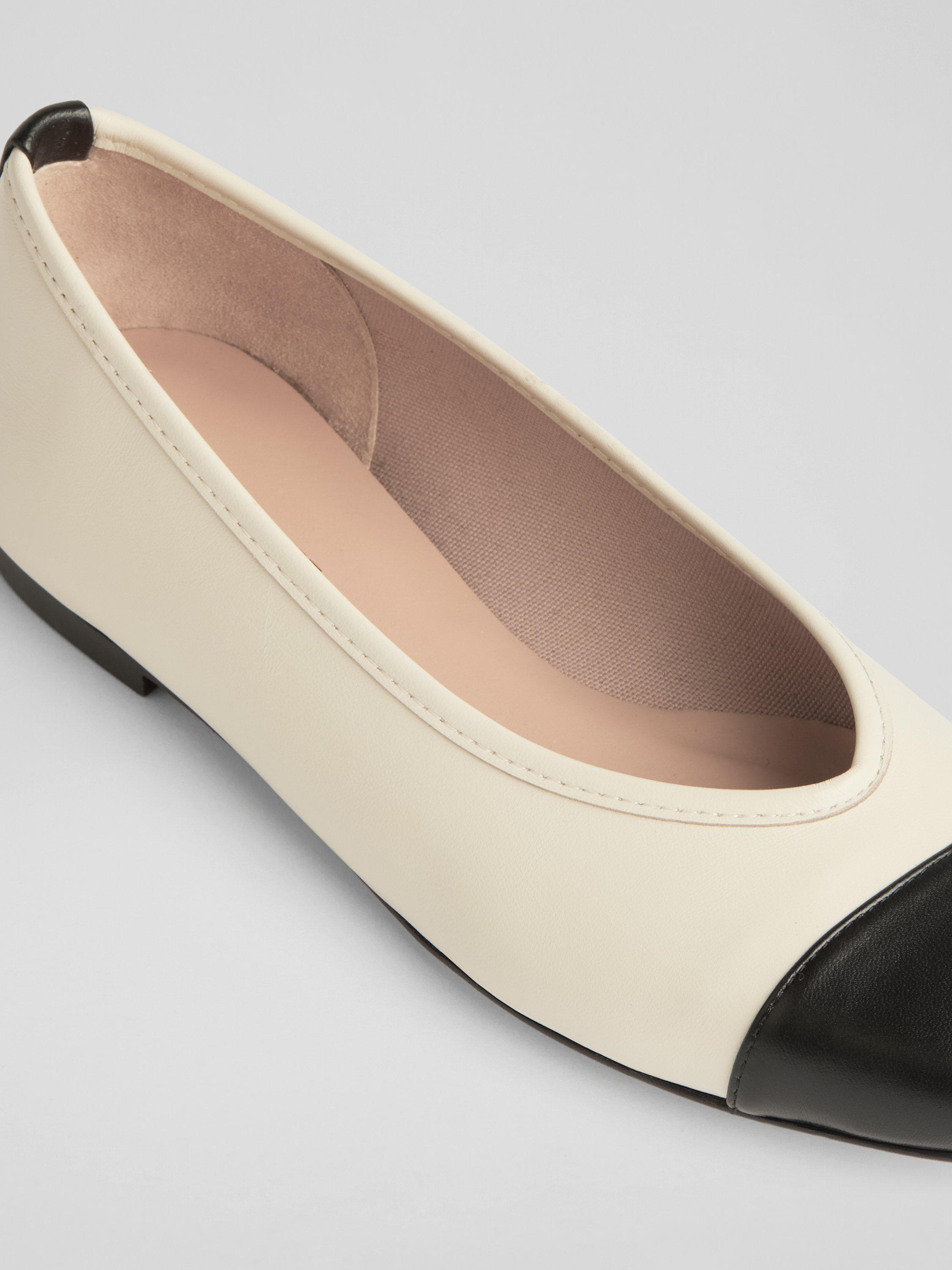 Product image 3 of 3, which shows L.K.Bennett Hanna Leather Ballerina Pumps, Cre-cream/Black, 2