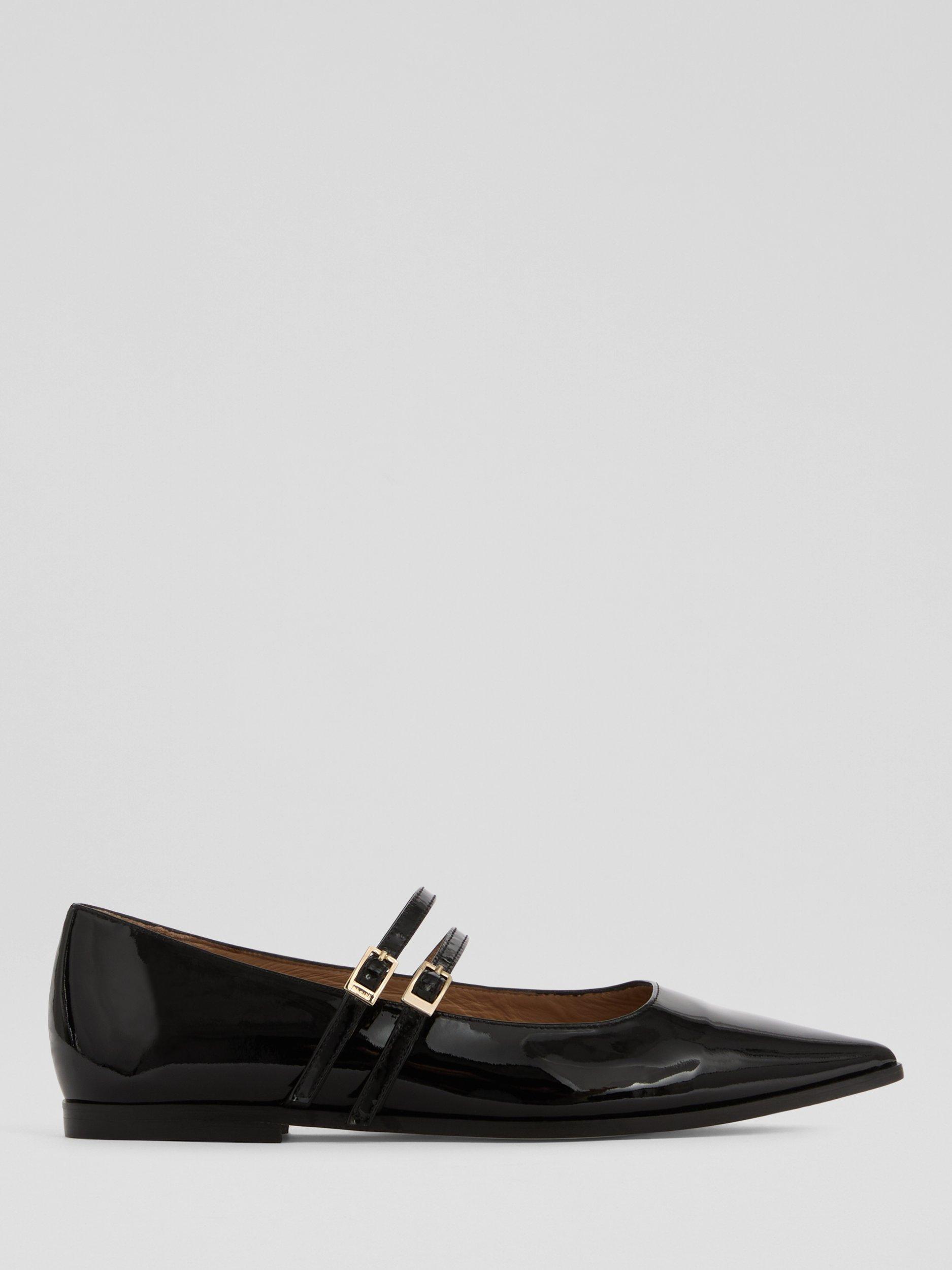 Product image 1 of 11, which shows L.K.Bennett Lulu Leather Ballerina Pumps, Black, 3