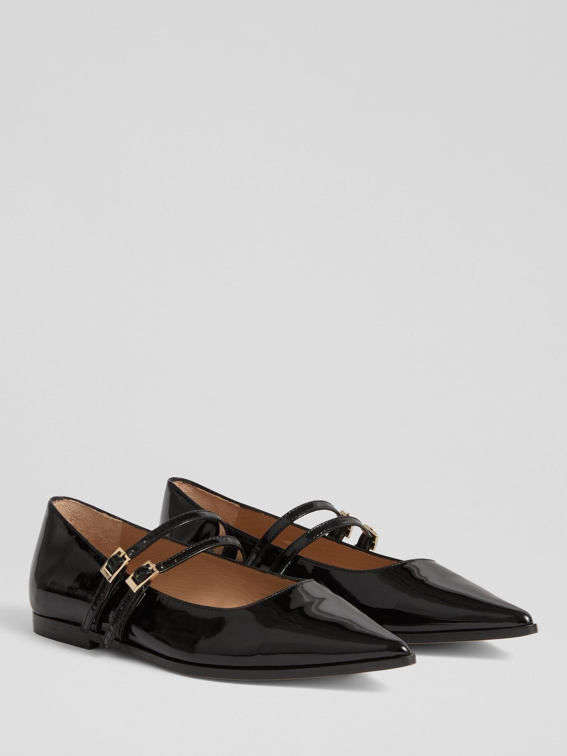 Product image 2 of 11, which shows L.K.Bennett Lulu Leather Ballerina Pumps, Black, 3