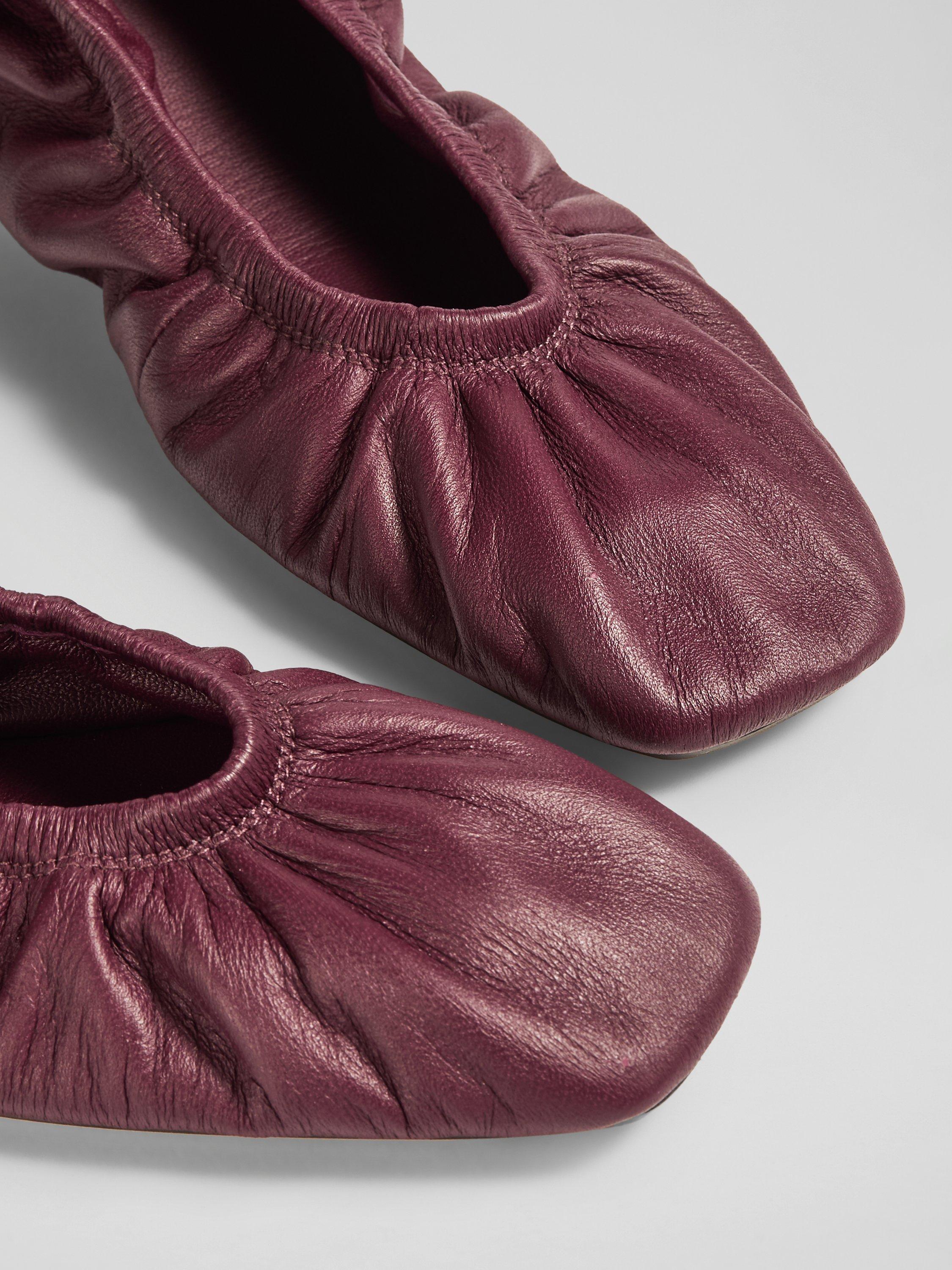 Product image 3 of 3, which shows L.K.Bennett Tayla Leather Folded Ballerina Pumps, Bordeaux, 2