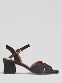 L.K.Bennett Alba Suede Block Heel Strappy Sandals, Black