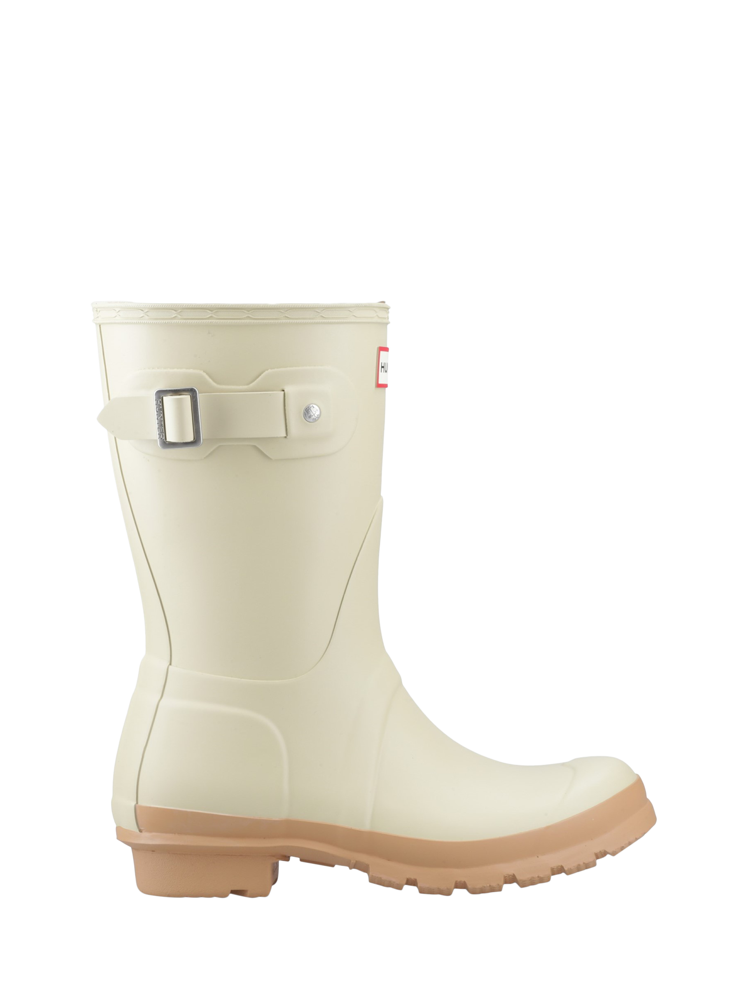 Product image 1 of 2, which shows Hunter Original Short Wellington Boots, Gravel/Biscuit, 4