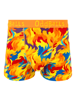 OddBalls Great Balls of Fire Boxer Shorts, Orange/Multi, Orange/Multi