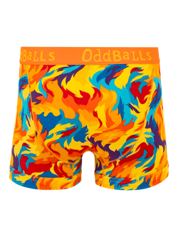 OddBalls Great Balls of Fire Boxer Shorts, Orange/Multi - view 2, Orange/Multi