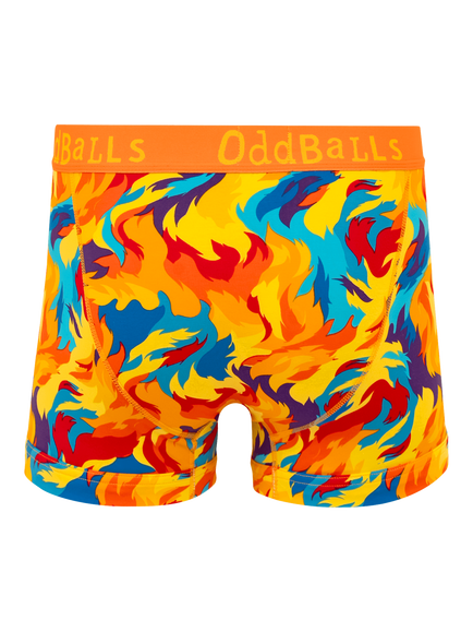 OddBalls Great Balls of Fire Boxer Shorts, Orange/Multi - view 2, Orange/Multi