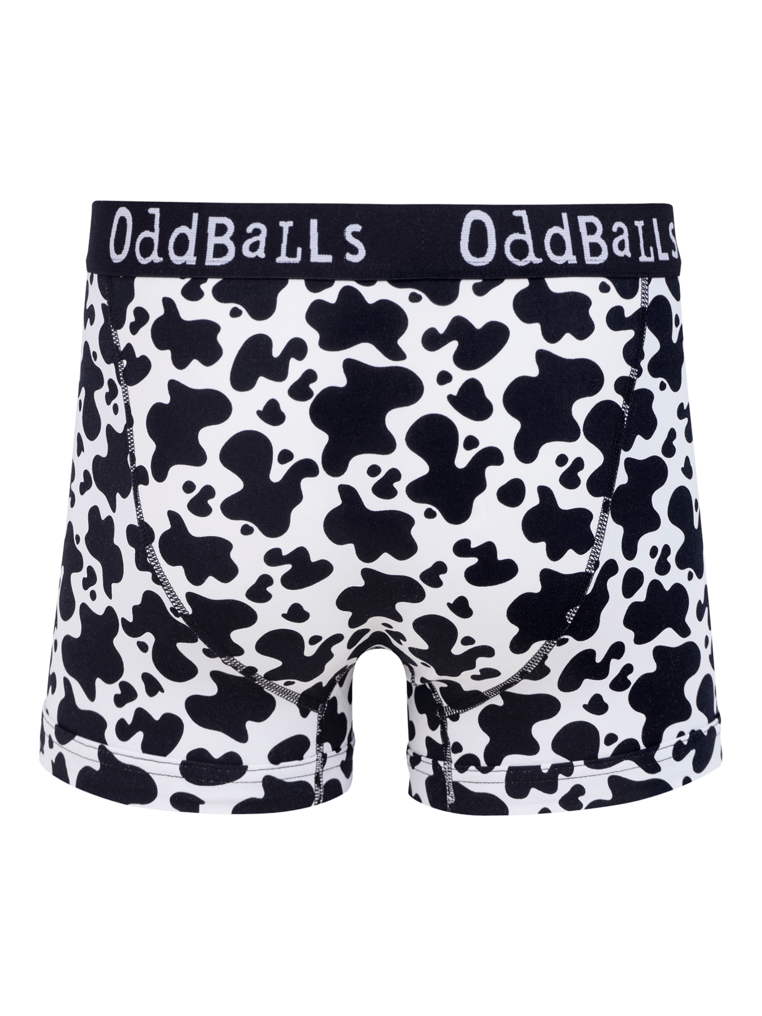 Product image 2 of 4, which shows OddBalls Fat Cow Boxer Shorts, Black/White, XXS