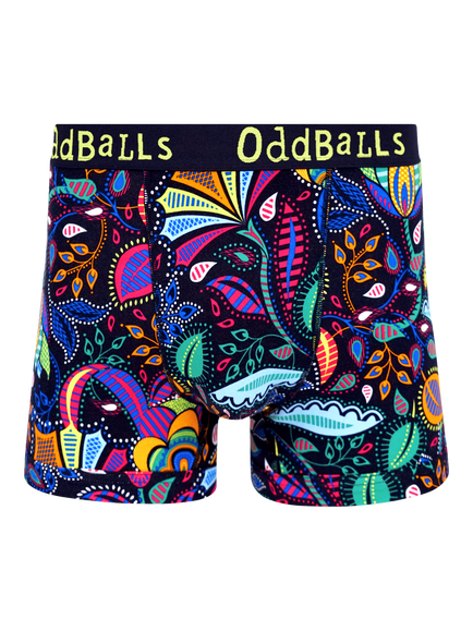 OddBalls Magic Garden Boxer Shorts, Black/Multi, Black/Multi