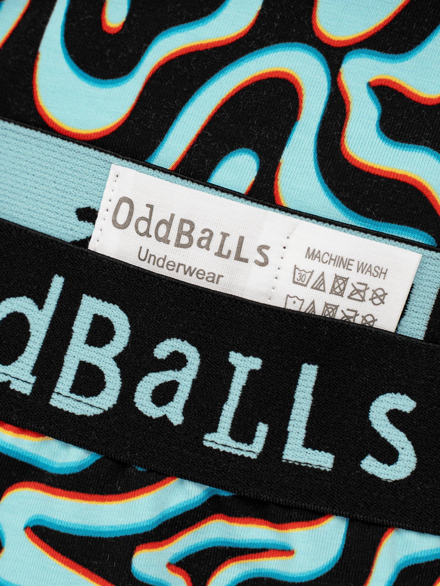 Product image 3 of 4, which shows OddBalls Neon Lava Boxer Shorts, Cyan/Black, XXS