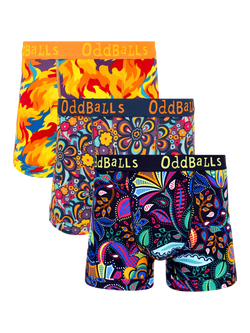 OddBalls Patterned Boxer Shorts, Pack of 3, Multi, Multi