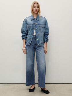 Mango Catherin High Rise Culotte Jeans - view 2, Blue