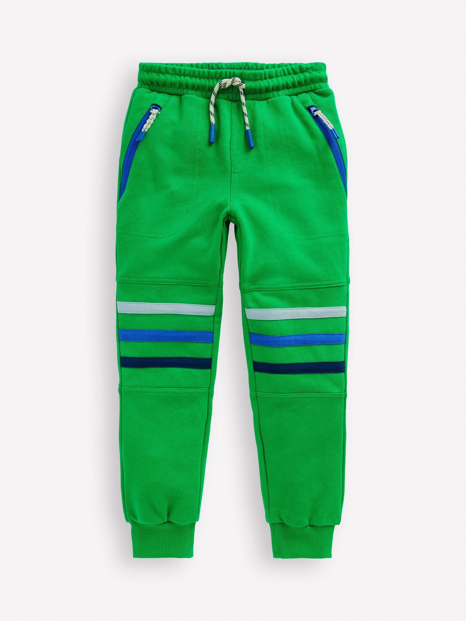 Product image 1 of 3, which shows Mini Boden Kids' Warrior Knee Joggers, Sapling Green, 2-3 years