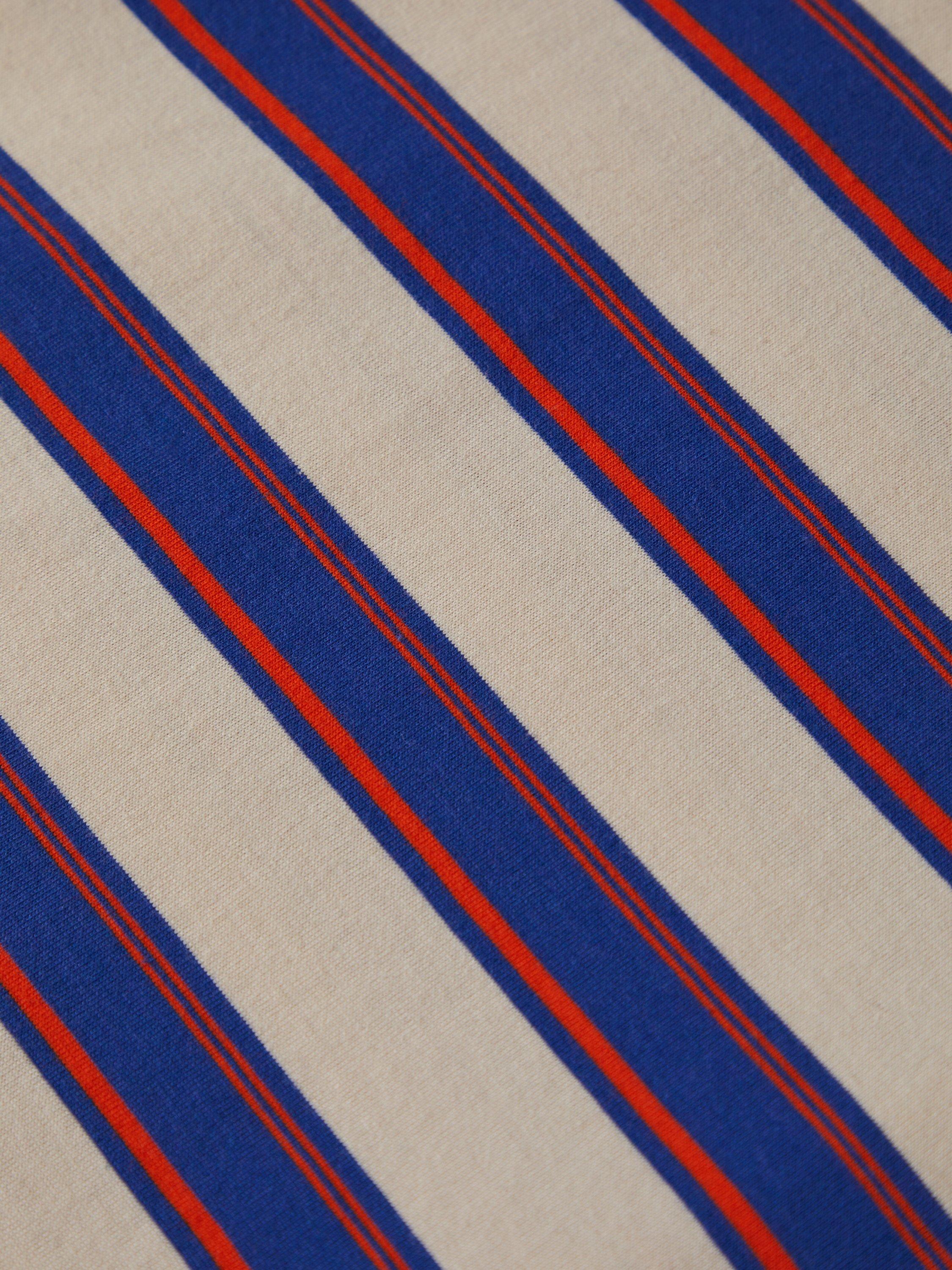 Product image 3 of 7, which shows Brixton Vintage Stripe Long Sleeve Polo Shirt, Electric Blue, S