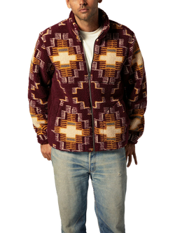 Brixton Arctic Fleece Mock Neck Jacket, Light Cabernet, Light Cabernet