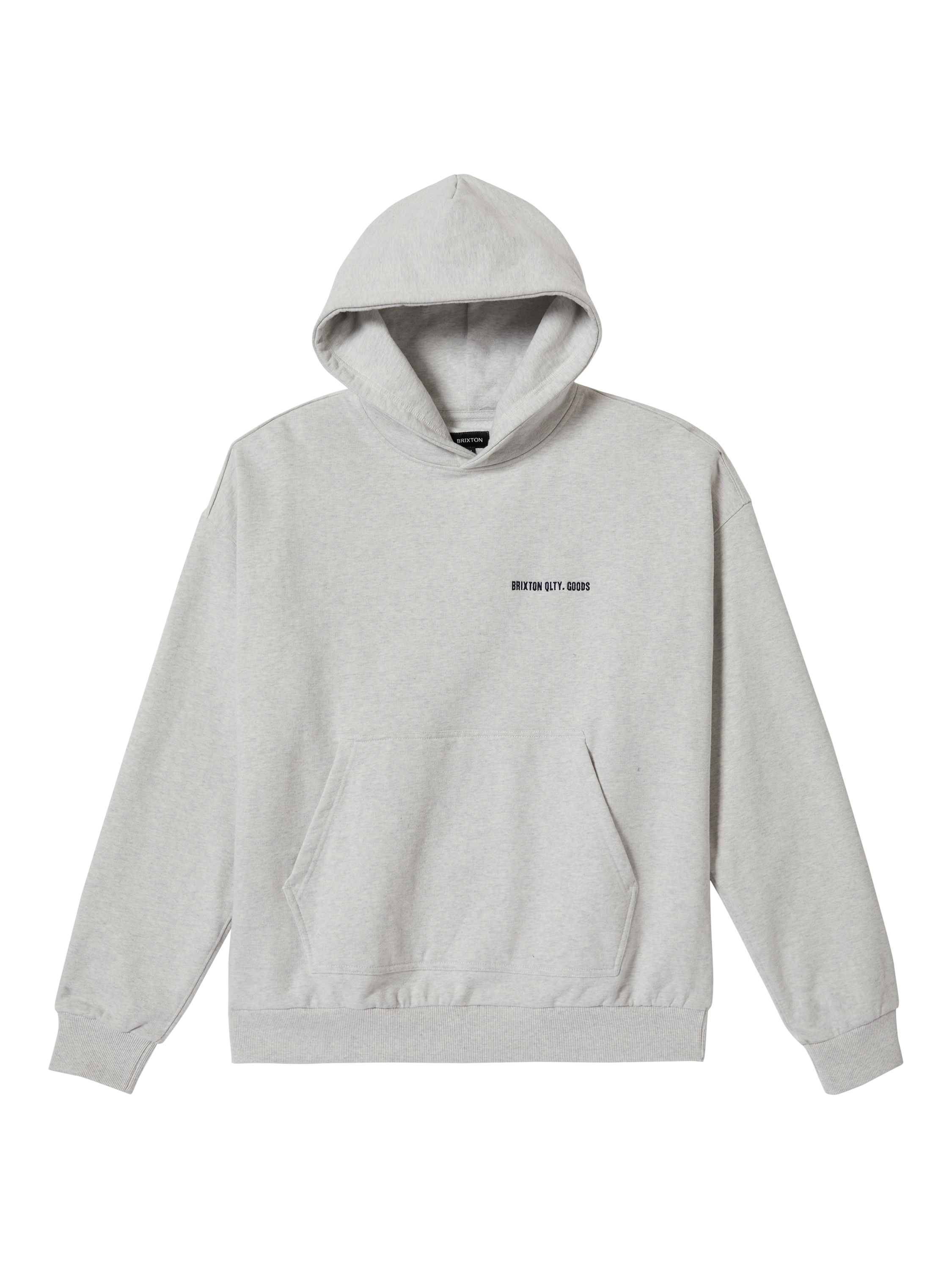 Product image 1 of 7, which shows Brixton Embroidered Heavyweight Oversized Hoodie, Heather Grey Ash, S