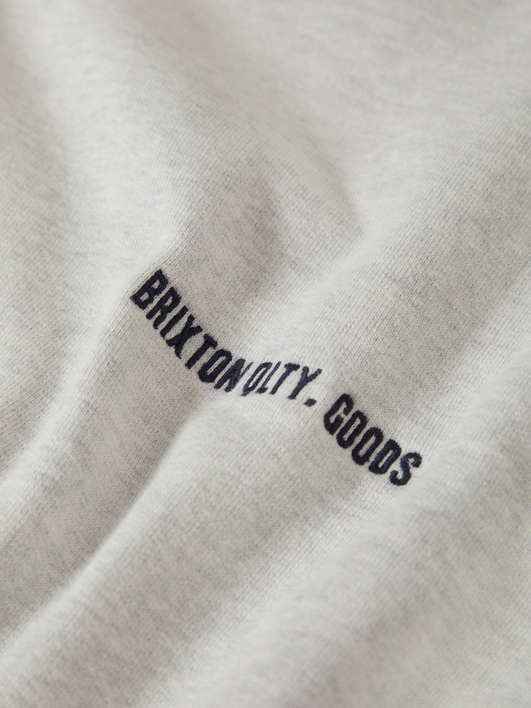 Product image 2 of 7, which shows Brixton Embroidered Heavyweight Oversized Hoodie, Heather Grey Ash, S