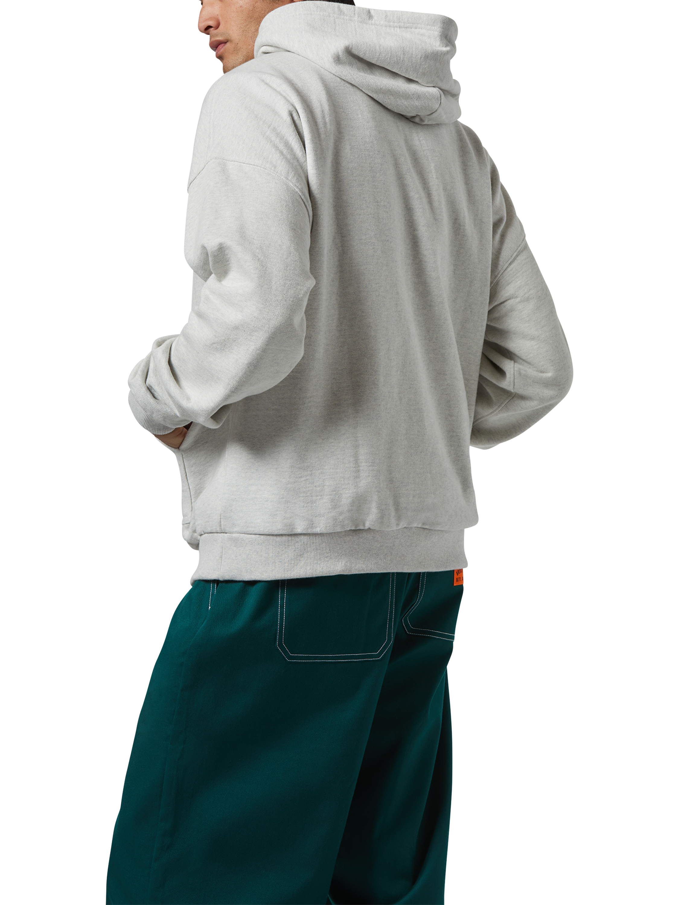 Product image 5 of 7, which shows Brixton Embroidered Heavyweight Oversized Hoodie, Heather Grey Ash, S