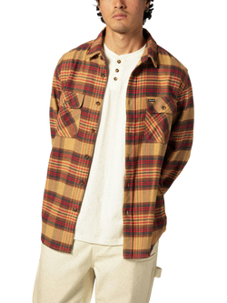 Brixton Bowery Long Sleeve Flannel Shirt, Curry, Curry