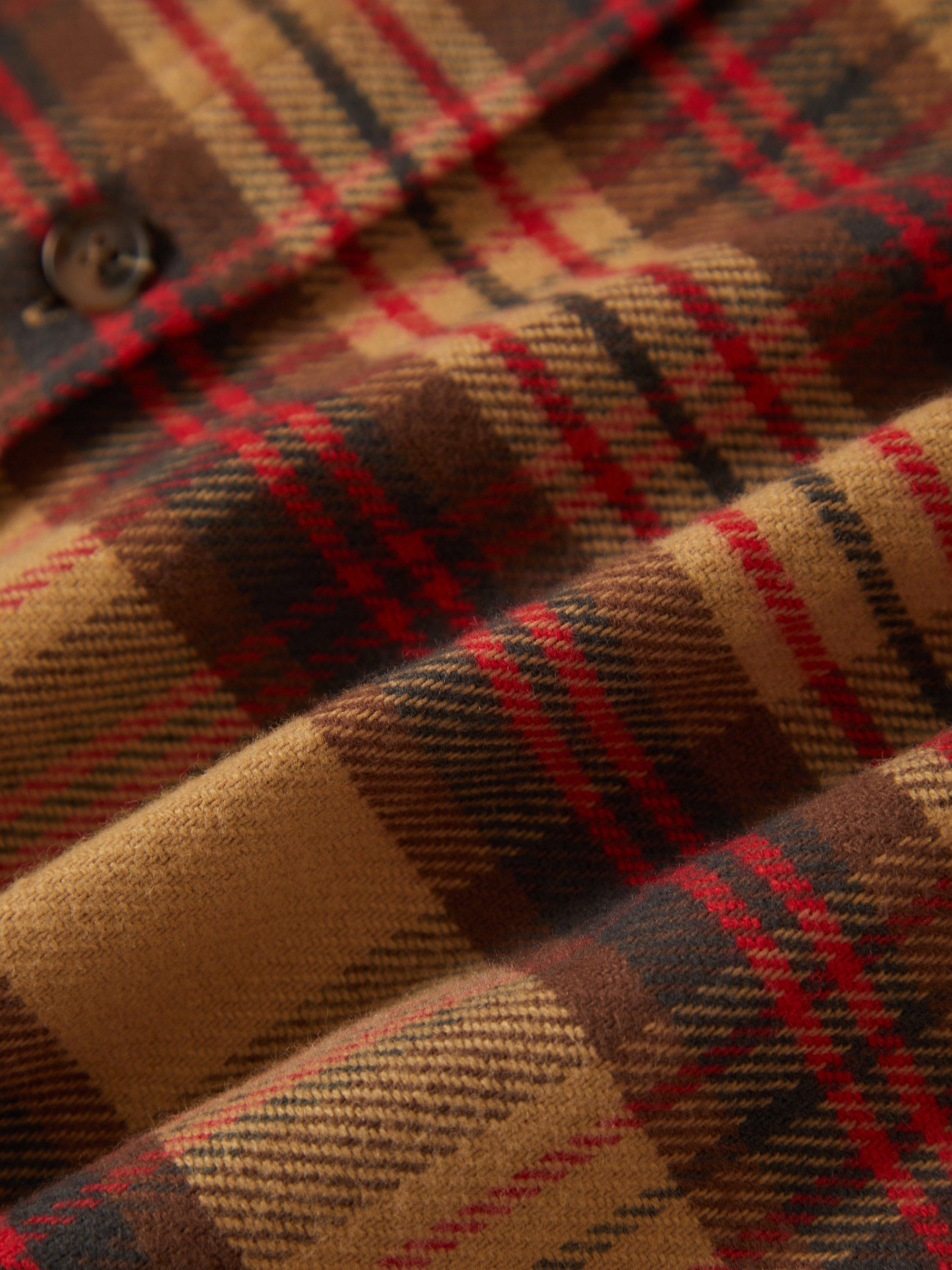 Product image 3 of 3, which shows Brixton Bowery Long Sleeve Flannel Shirt, Curry, S