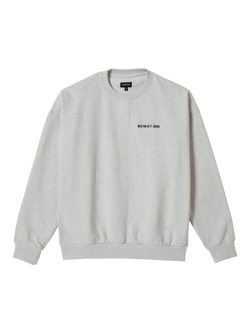 Brixton Embroidered Heavyweight Oversized Crew Sweatshirt, Heather Grey Ash, Heather Grey Ash