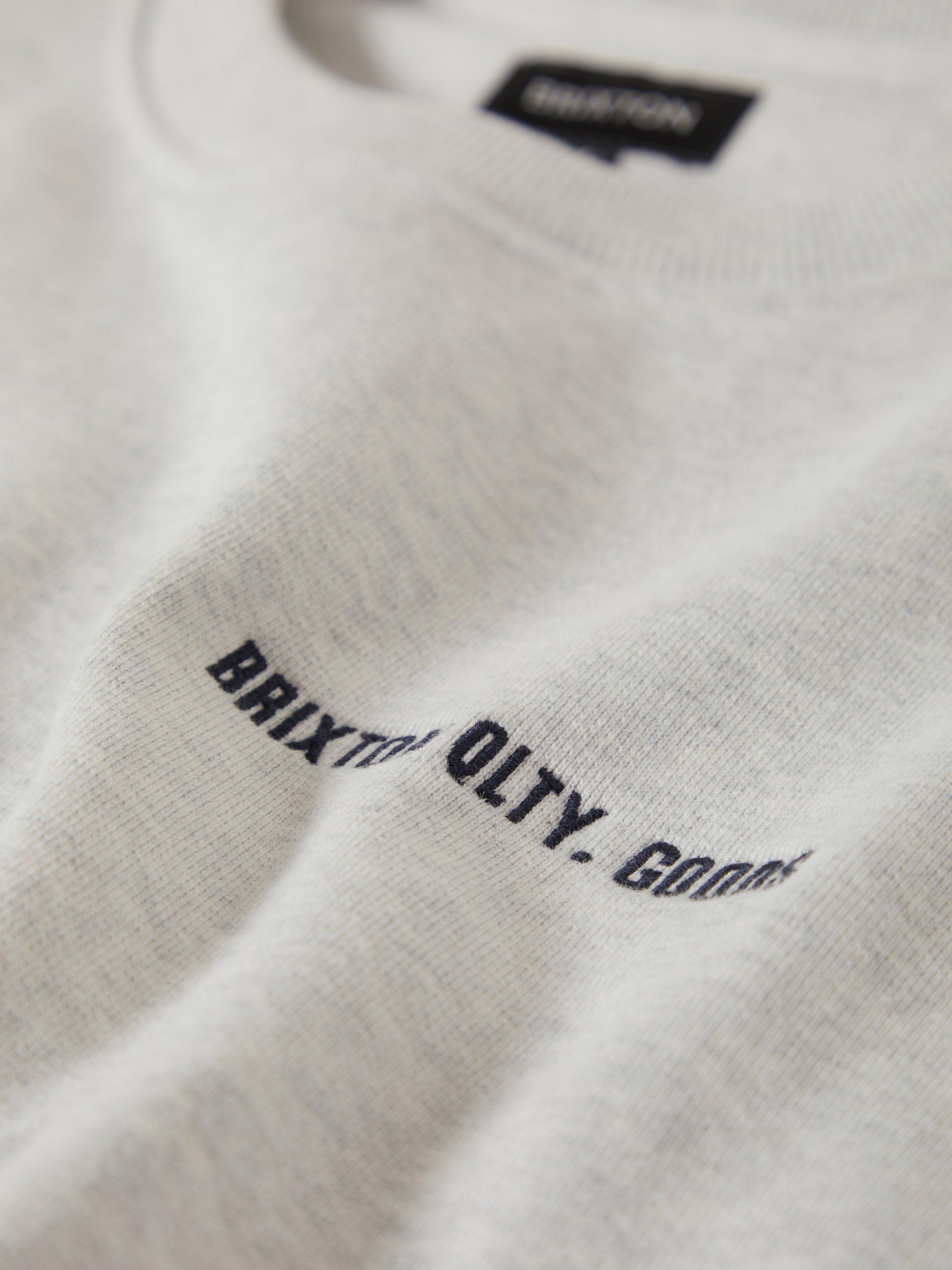Product image 2 of 5, which shows Brixton Embroidered Heavyweight Oversized Crew Sweatshirt, Heather Grey Ash, S