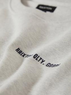 Brixton Embroidered Heavyweight Oversized Crew Sweatshirt, Heather Grey Ash - view 2, Heather Grey Ash