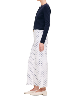 DL1961 Hepburn High Rise Wide Leg Polka Dot Cropped Jeans, White/Black - view 2, White/Black