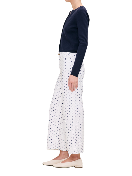 DL1961 Hepburn High Rise Wide Leg Polka Dot Cropped Jeans, White/Black - view 2, White/Black
