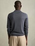Reiss Milburn Merino Wool Polo Shirt, Blackened Blue