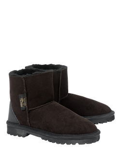 Celtic & Co. Aqualamb Sheepskin Short Boots, Darkest Brown - view 2, Darkest Brown