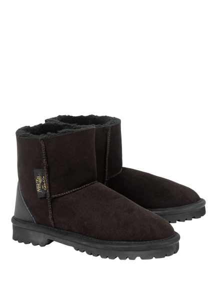 Celtic & Co. Aqualamb Sheepskin Short Boots, Darkest Brown - view 2, Darkest Brown