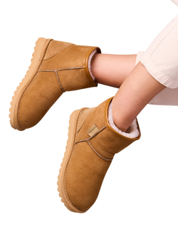 Celtic & Co. Classic Shortie Sheepskin Boots, Spice - view 2, Spice