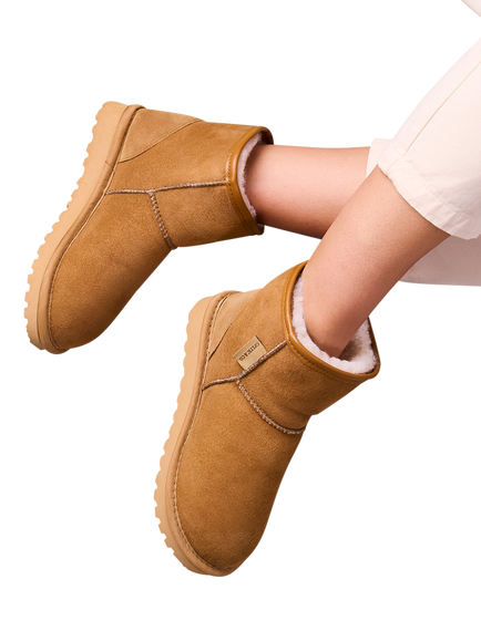 Celtic & Co. Classic Shortie Sheepskin Boots, Spice - view 2, Spice